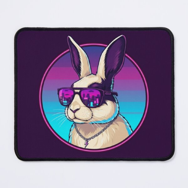 Item preview, Neon Rabbit Synthwave Illustration designed and sold by Dogandesighn.