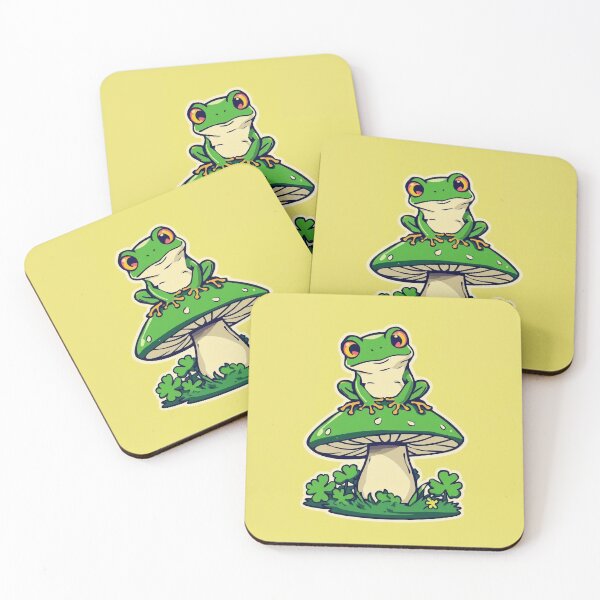 Item preview, Cute Little Frog on a Green Toadstool-St.Patrick's Day designed and sold by Retro-Bloom.