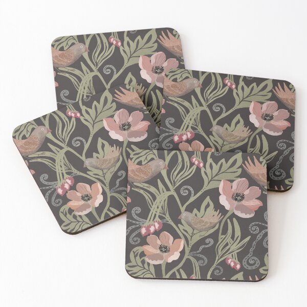 Item preview, Willow Song and Winter Bloom in an Arts and Craft inspired design designed and sold by phatlizzardart.