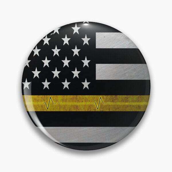 Item preview, Thin Yellow Line Grunge EKG American Flag designed and sold by artistwill.