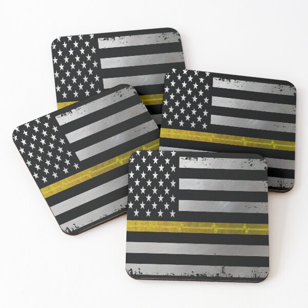 Item preview, Thin Yellow Line Grunge EKG American Flag designed and sold by artistwill.