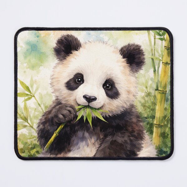 Item preview, Cute Panda Watercolor Illustration - Bamboo Woodland Animal Art designed and sold by Darlin8888.