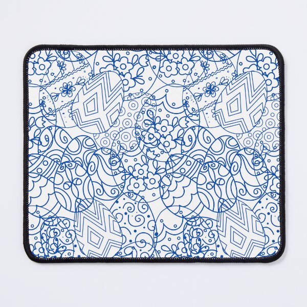 Item preview, Blue Easter Egg Pattern • Decorative Spring Illustration • Floral Line Art Design designed and sold by BLUESKYDEZIGN .