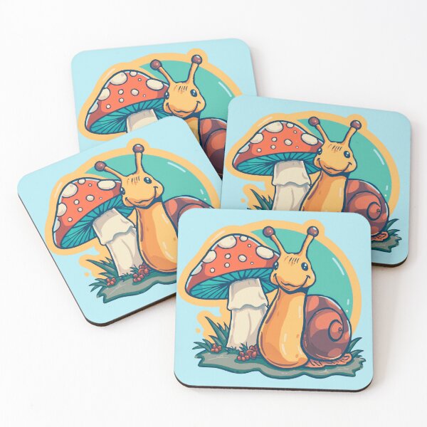 Artikelvorschau, Niedliche Schnecke mit Pilz entworfen und verkauft von Retro-Bloom.