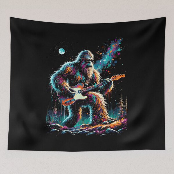 Item preview, Guitar Sasquatch Bigfoot Rock Music Funny Sasquatch designed and sold by Cheesymatiion.
