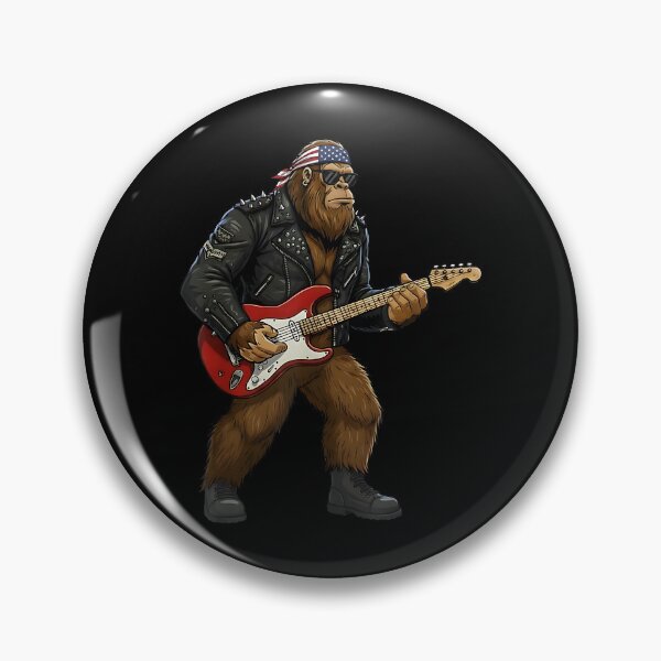 Item preview, Patriotic Bigfoot Playing Guitar 4th of July American Flag designed and sold by Cheesymatiion.