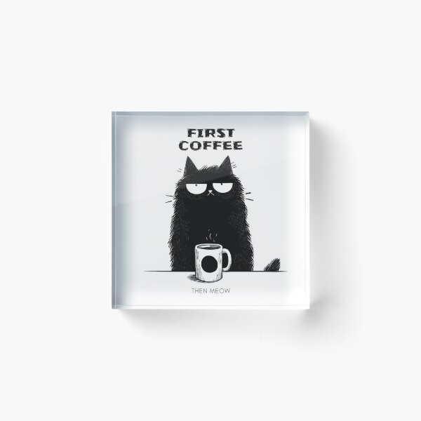 Item preview, Cat enjoys coffee before meowing designed and sold by anytka.