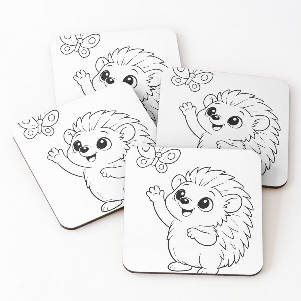 Item preview, Cute Hedgehog and Butterfly Anime illustration designed and sold by Adrikul.