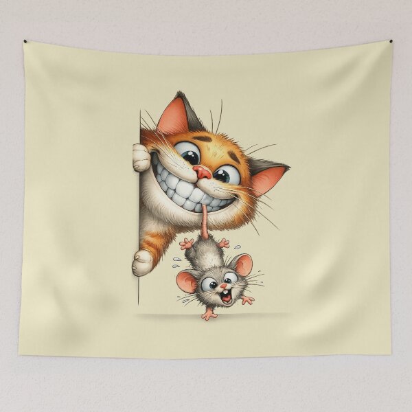 Item preview, Cat and Mouse. Funny art . designed and sold by Natart1004.