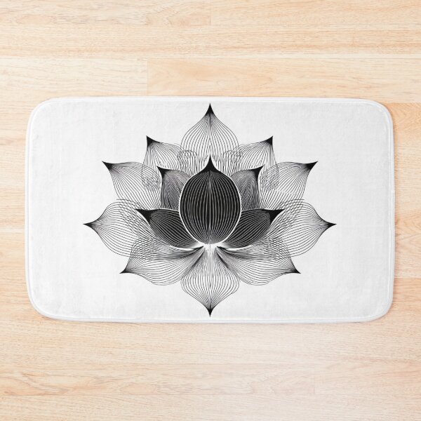 Item preview, Geometric Lotus Mandala Style | Fine Line Black and White Art designed and sold by TypoArtPrints.