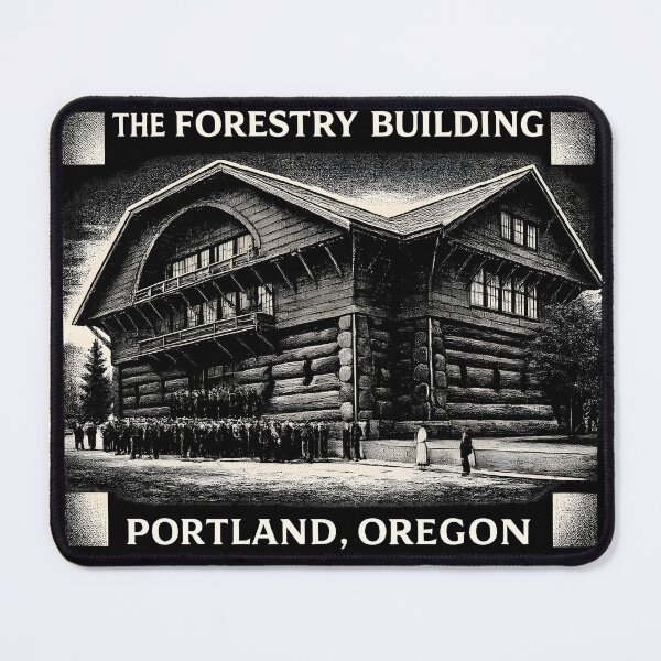 Item preview, Forestry Building Portland Oregon - Destroyed By Fire 1964 | Duotone Risograph Print designed and sold by WAUZ.