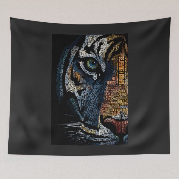 Item preview, Celebrate Wildlife with a Striking Tiger Face Composed of Colorful Typography designed and sold by OlfactoART Studio.