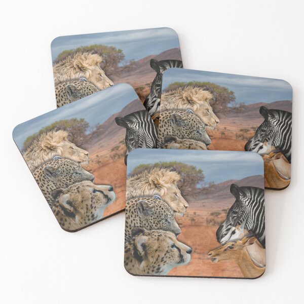 Item preview, Savanna Standoff – African Predators and Prey Wildlife Art designed and sold by GeoWild Designs.