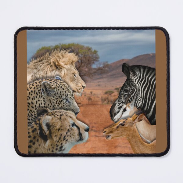 Item preview, Savanna Standoff – African Predators and Prey Wildlife Art designed and sold by GeoWild Designs.