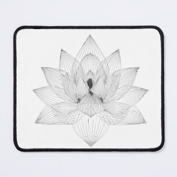 Item preview, Geometric Lotus White on Black | Sacred Geometry Meditation Art designed and sold by TypoArtPrints.
