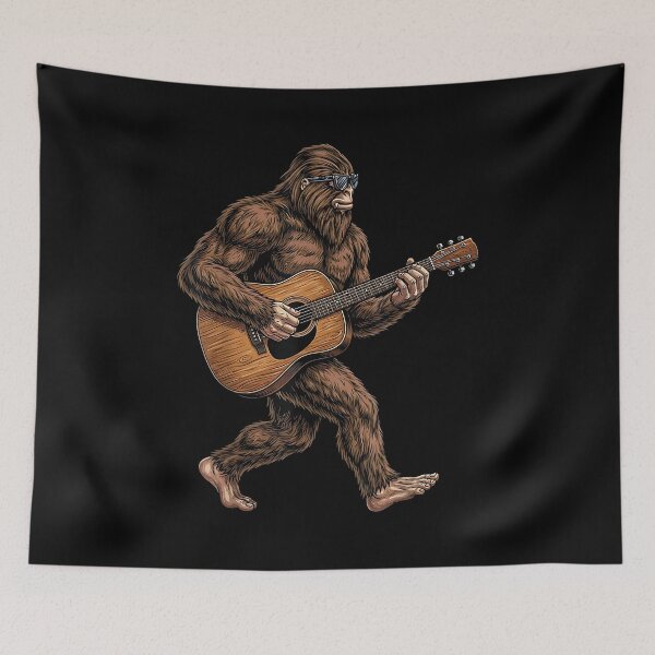 Item preview, Bigfoot Playing Guitar Graphic Funny Sasquatch Big Foot designed and sold by Goleon12.
