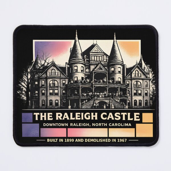 Item preview, Raleigh Castle North Carolina - Demolished 1967 | Risograph Duotone Art designed and sold by WAUZ.