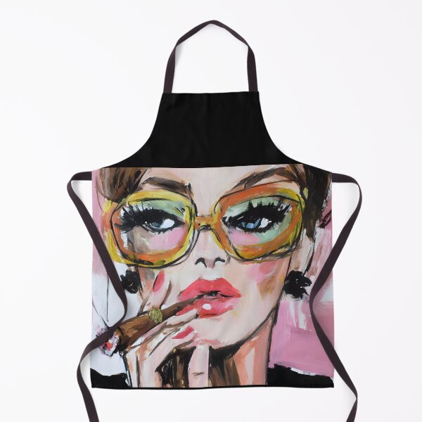 Item preview, Celebrate Bold Style with a Fashionable Woman in Oversized Orange Sunglasses and Cigar Flair designed and sold by OlfactoART Studio.