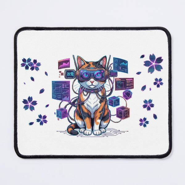 Item preview, Data Stream: Calico Netrunner Cyber Cat designed and sold by ModernLoom.