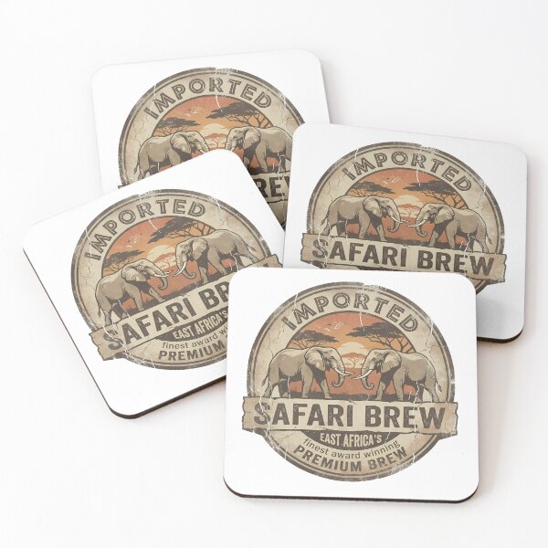 Item preview, Distressed Vintage Safari Brew Elephant designed and sold by chattsuede.