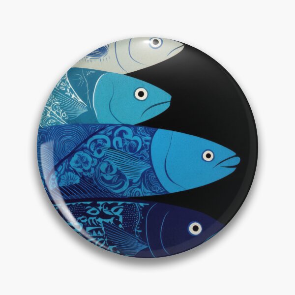 Item preview, Fish art design in blue tones designed and sold by anytka.