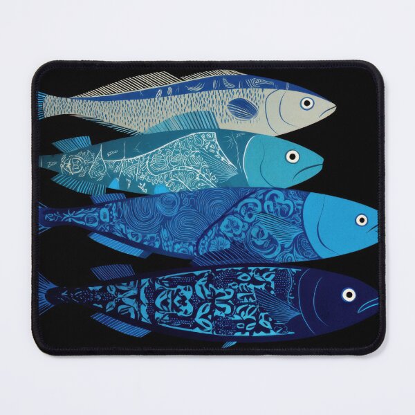 Item preview, Fish art design in blue tones designed and sold by anytka.