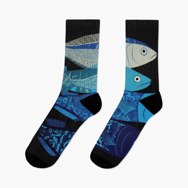 Item preview, Fish art design in blue tones designed and sold by anytka.