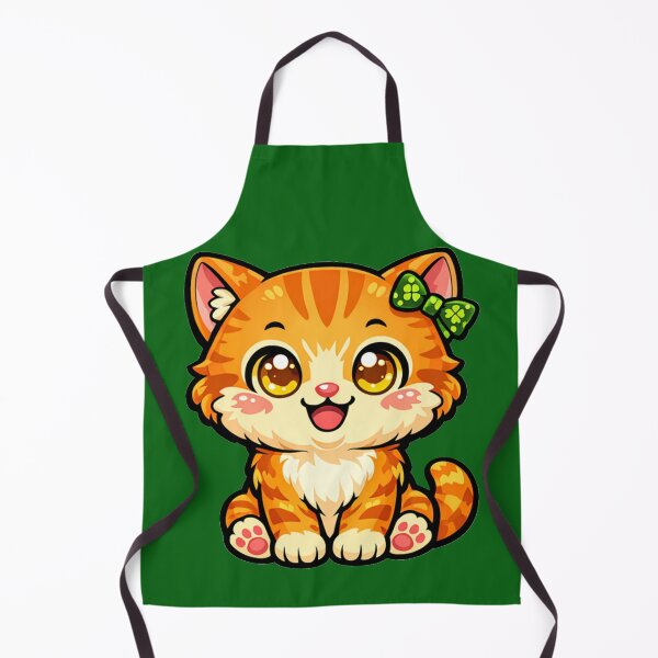 Item preview, Cute Orange Tabby Cat St. Patrick’s Day | Kawaii Lucky Kitty Mascot with Clover Bow designed and sold by GenX369.