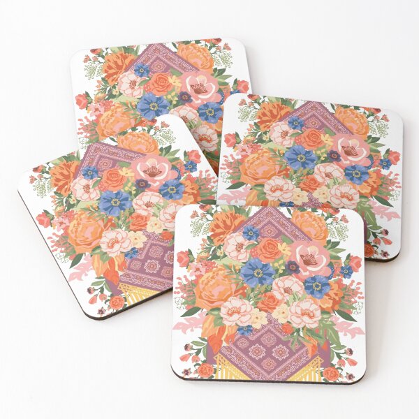 Item preview, Bloom Boho Floral Bandana Fringe Vintage Wildflower Art Print designed and sold by Unsololugar.
