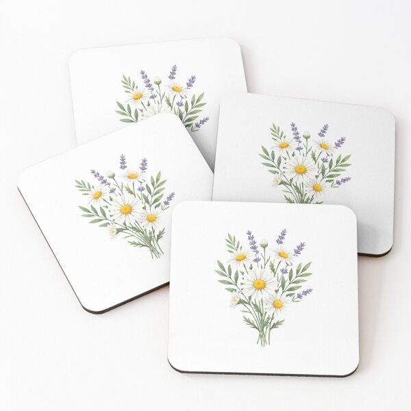 Item preview, Charming Daisy Lavender Wildflower Bouquet Watercolor designed and sold by chattsuede.