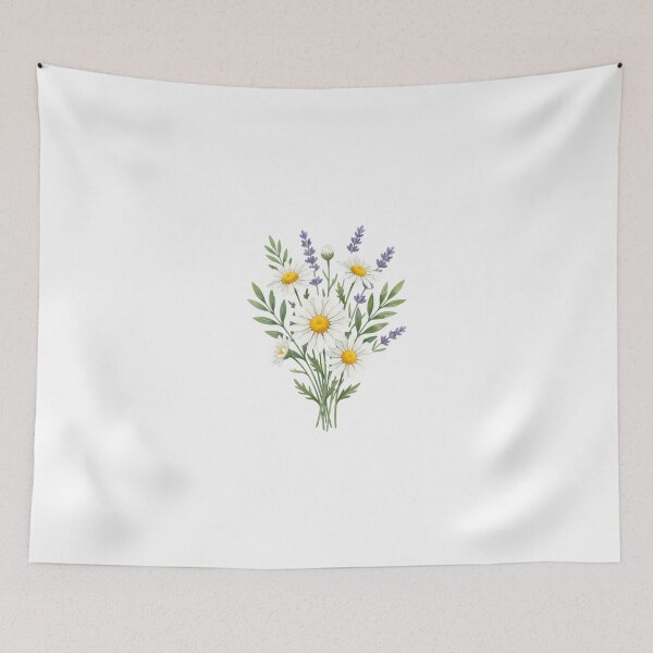 Item preview, Charming Daisy Lavender Wildflower Bouquet Watercolor designed and sold by chattsuede.