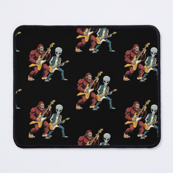 Item preview, Funny Bigfoot and Alien Playing Guitar Rock Music Musicians designed and sold by Goleon12.