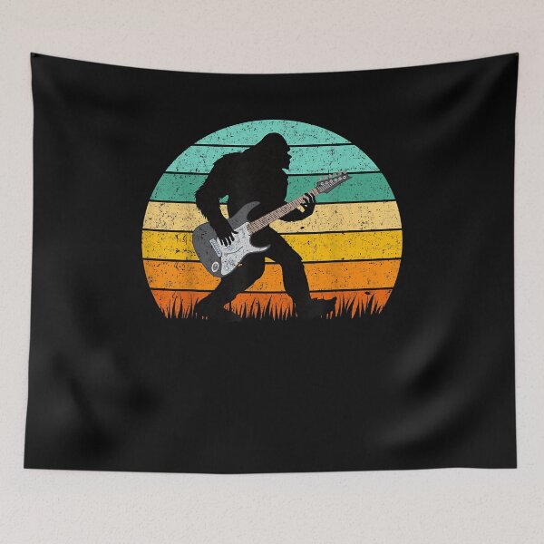 Item preview, Bigfoot Playing Guitar Retro Vintage Sasquatch Guitarist designed and sold by Goleon12.