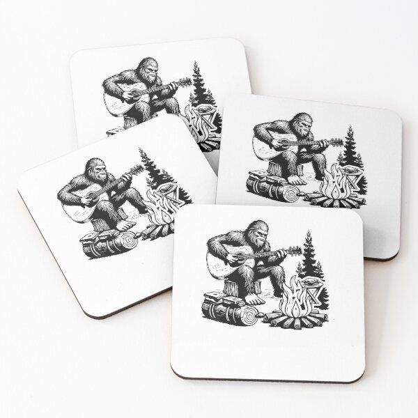 Item preview, Bigfoot Camping Smore Rock Bigfoot Playing Guitar Campfire designed and sold by Goleon12.