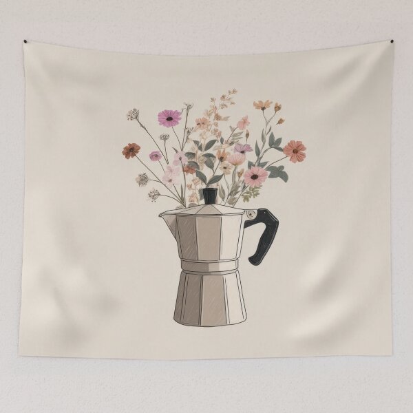 Item preview, Flowers in a coffee pot designed and sold by anytka.
