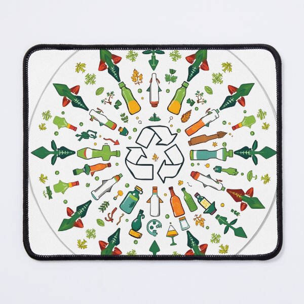 Item preview, Eco‑Friendly Motivation Circular Pattern – Recycled Symbols Design – Sustainable Style designed and sold by PrintMadog.