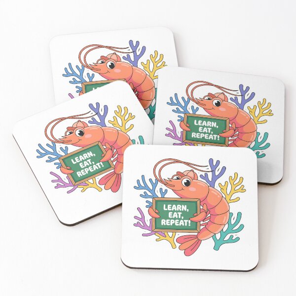Item preview, Motivational Learn Eat Repeat Shrimp Illustration designed and sold by chattsuede.