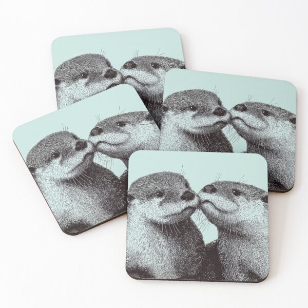 Item preview, Two otters displaying affection designed and sold by anytka.