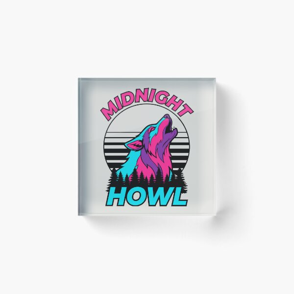 Item preview, Midnight Howl - Retro 80s Synthwave Wolf designed and sold by DigitalGlade.