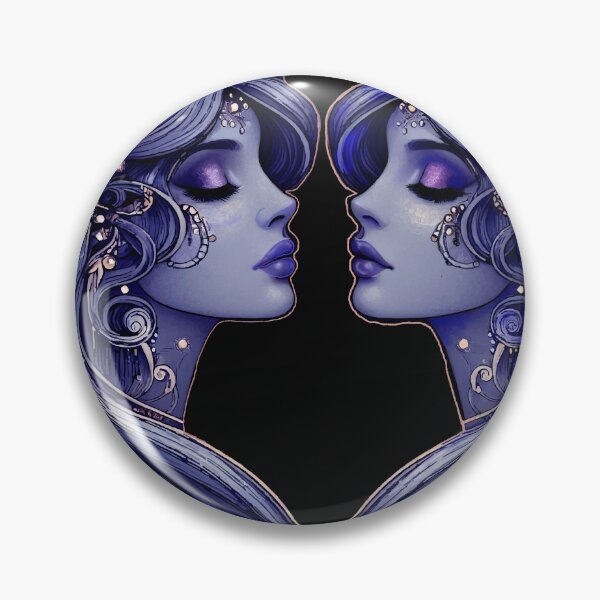 Item preview, Gemini Goddess — Dark Zodiac Art Nouveau | Twin Moon Celestial Portrait designed and sold by  Ojo de Lilith.