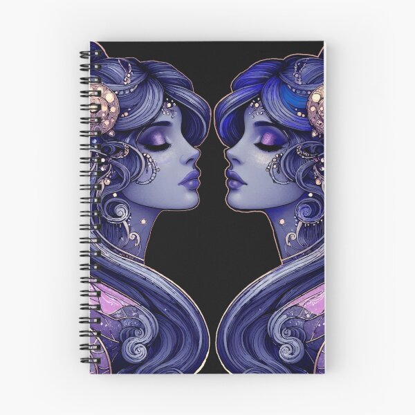 Item preview, Gemini Goddess — Dark Zodiac Art Nouveau | Twin Moon Celestial Portrait designed and sold by  Ojo de Lilith.