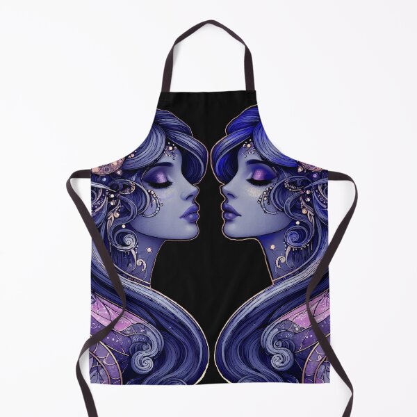 Item preview, Gemini Goddess — Dark Zodiac Art Nouveau | Twin Moon Celestial Portrait designed and sold by Ojo de Lilith.