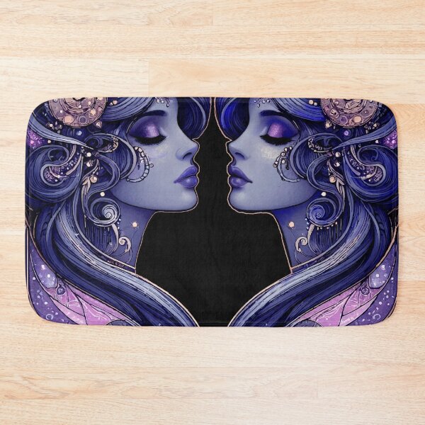 Item preview, Gemini Goddess — Dark Zodiac Art Nouveau | Twin Moon Celestial Portrait designed and sold by  Ojo de Lilith.