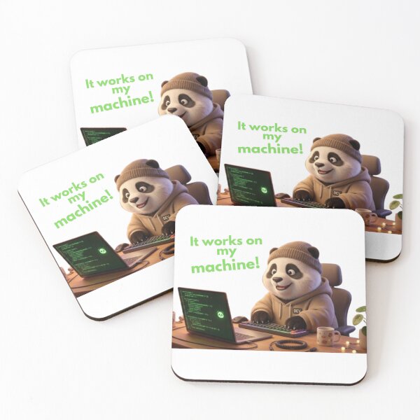 Item preview, It Works On My Machine Funny Panda Programmer Coding Meme designed and sold by Noctavia07.