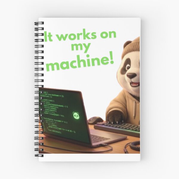 Item preview, It Works On My Machine Funny Panda Programmer Coding Meme designed and sold by Noctavia07.