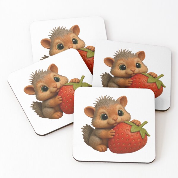 Item preview, Cute Little Squirrel with a Big Red Strawberry designed and sold by CHRIST5000.