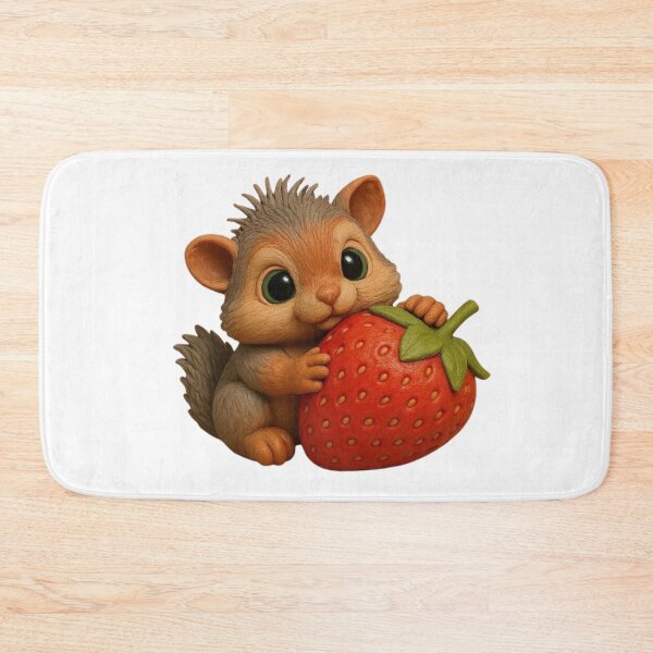 Item preview, Cute Little Squirrel with a Big Red Strawberry designed and sold by CHRIST5000.