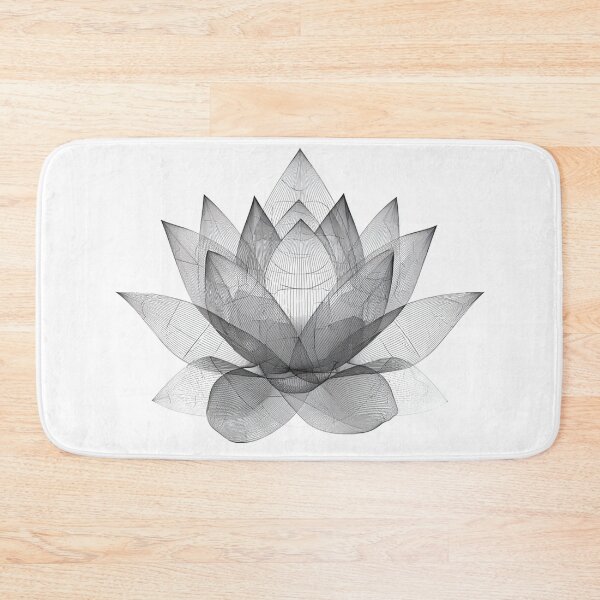 Item preview, Geometric Lotus Fine Line Art | Minimalist Black and White designed and sold by TypoArtPrints.