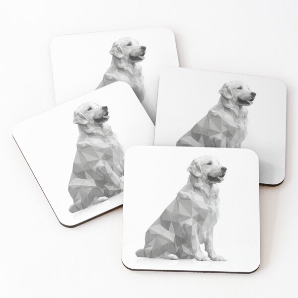 Item preview, Minimalist Golden Retriever Geometric | Clean Black and White Dog Art designed and sold by TypoArtPrints.