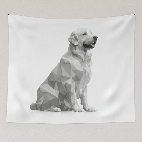 Item preview, Minimalist Golden Retriever Geometric | Clean Black and White Dog Art designed and sold by TypoArtPrints.